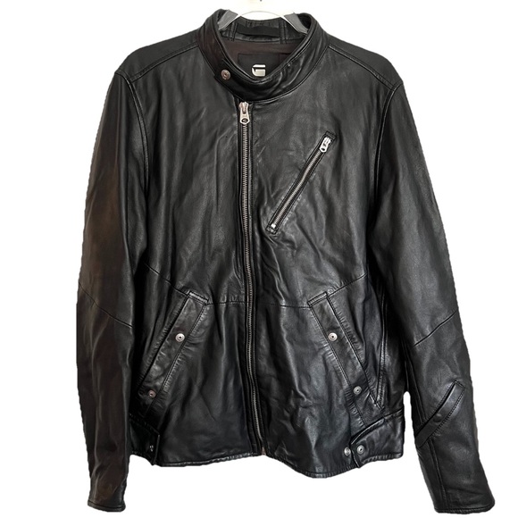 G Star Raw Empral Deconstructed 3D Biker Moto Jacket Black Slim Fit - XL - Picture 1 of 12